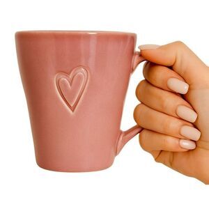 15 FL Oz Starbucks Cup Mug Pink Heart 2006 Valentines Ceramic Coffee Hot COCOA